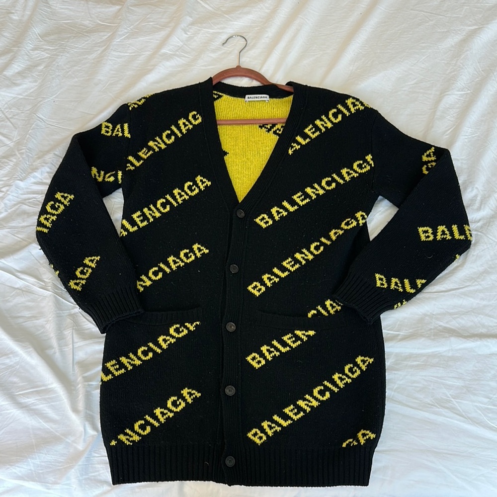 Balenciaga Black and Yellow Men's Sweater